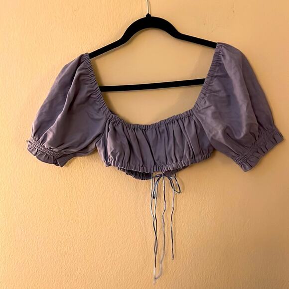 Kendall & Kylie Periwinkle Tie Crop Top Size XS - Picture 6 of 7